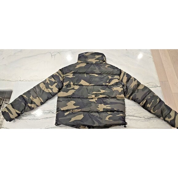 Primark Jacket Womens 0/2 Camouflage Puffer Camo Green Black Quilted Winter Coat - Picture 10 of 12